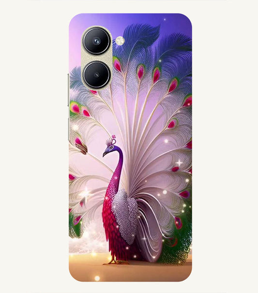 Peacock with Feather Back Cover For  Realme C33