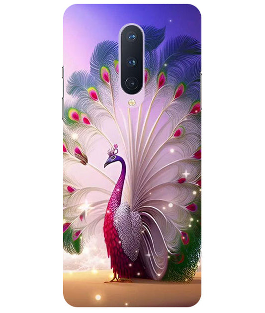 Peacock with Feather Back Cover For  OnePlus 8