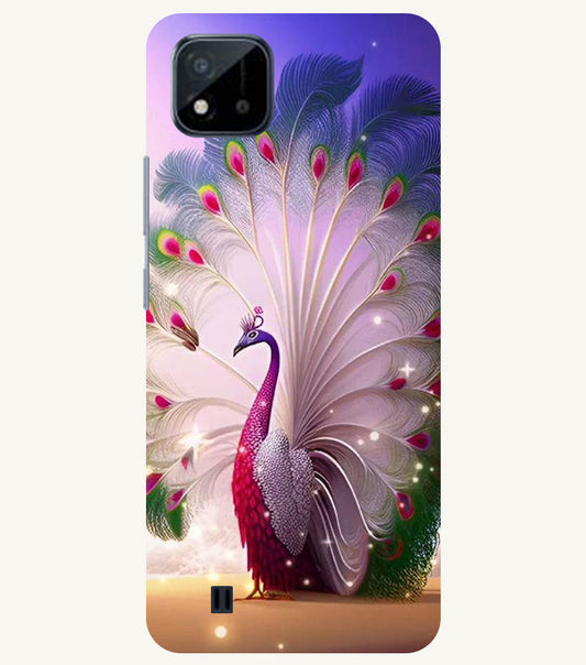 Peacock with Feather Back Cover For  Realme C11 2021,C20