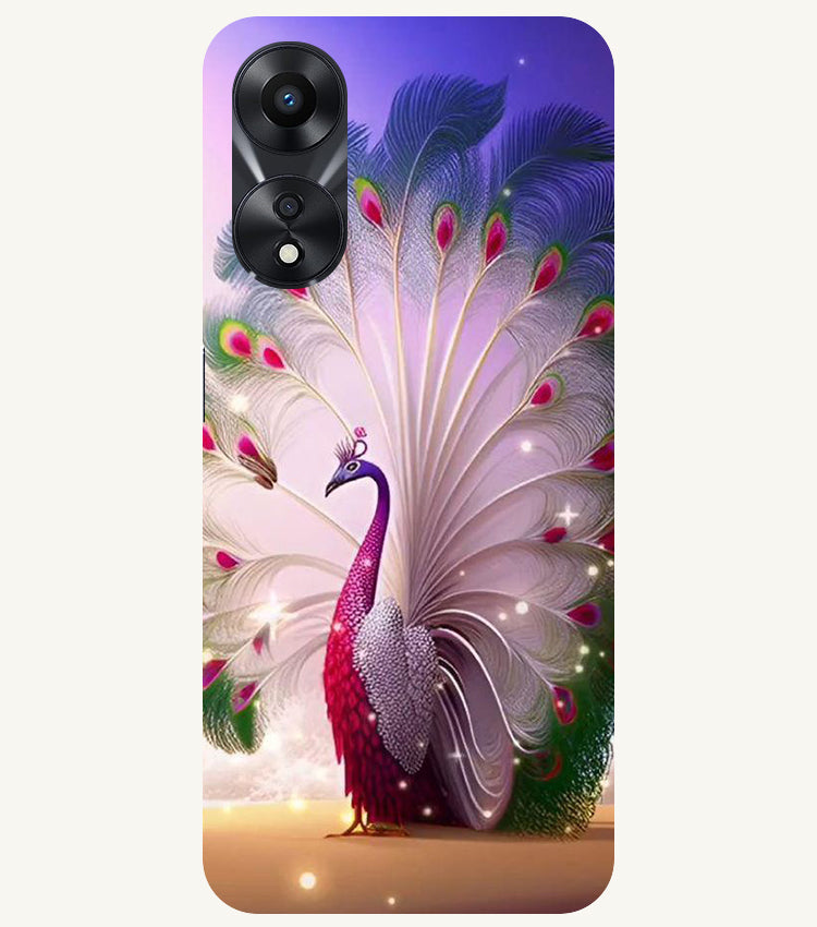 Peacock with Feather Back Cover For  Oppo A78 5G