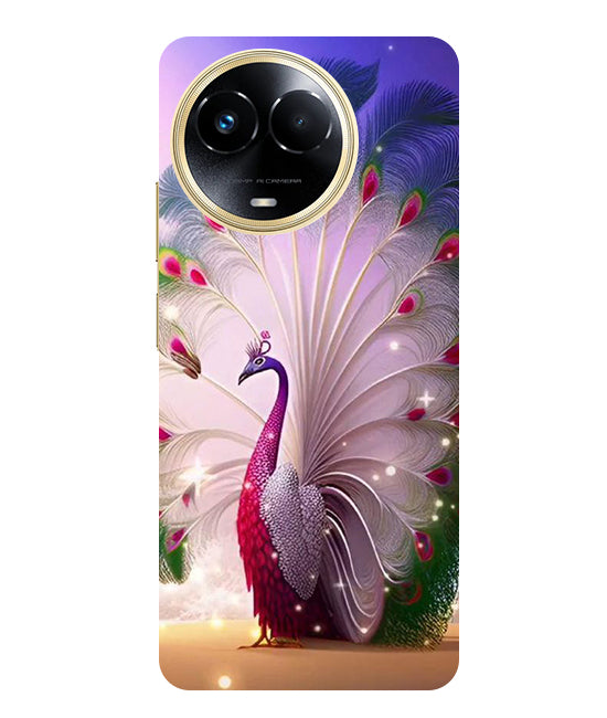 Peacock with Feather Back Cover For  Realme C67 5G