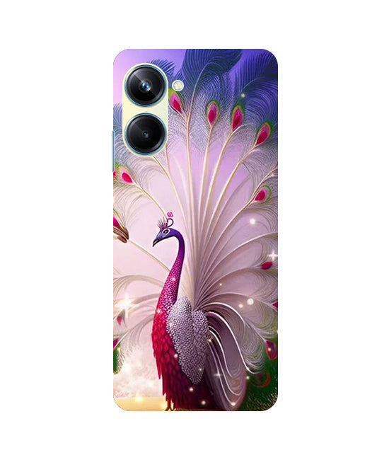 Peacock with Feather Back Cover For  Realme 10 Pro 5G