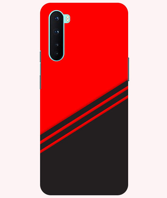 abstract red-black design flat line Back Cover For  OnePlus Nord