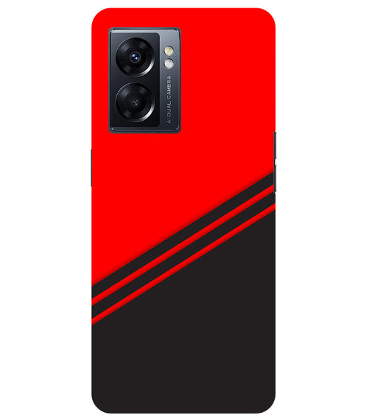 abstract red-black design flat line Back Cover For  Oppo K10 5G