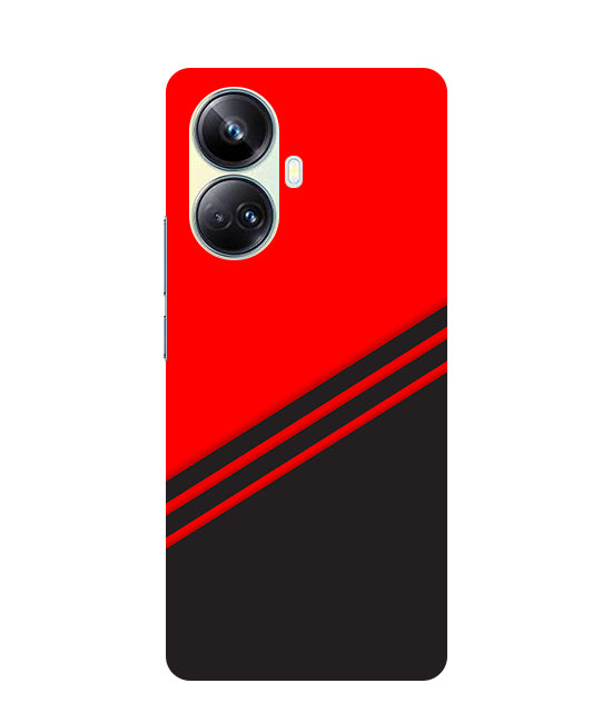 abstract red-black design flat line Back Cover For  Realme 10 Pro Plus 5G