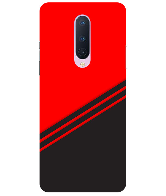 abstract red-black design flat line Back Cover For  OnePlus 8