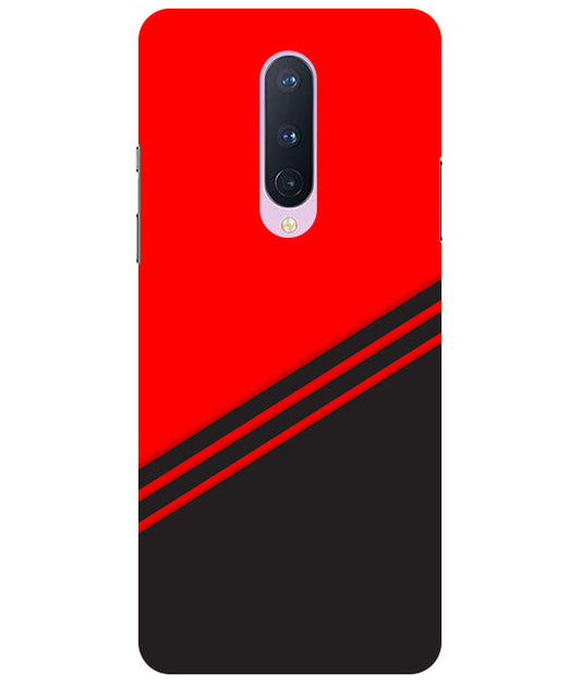 abstract red-black design flat line Back Cover For  OnePlus 8