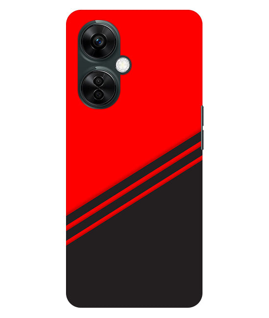 abstract red-black design flat line Back Cover For  OnePlus Nord CE 3 Lite 5G