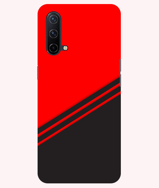 abstract red-black design flat line Back Cover For  OnePlus Nord CE 5G