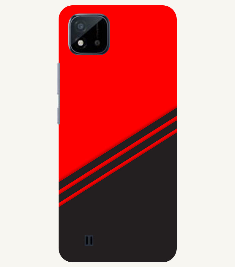 abstract red-black design flat line Back Cover For  Realme C11 2021,C20