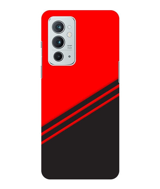 abstract red-black design flat line Back Cover For  OnePlus 9RT