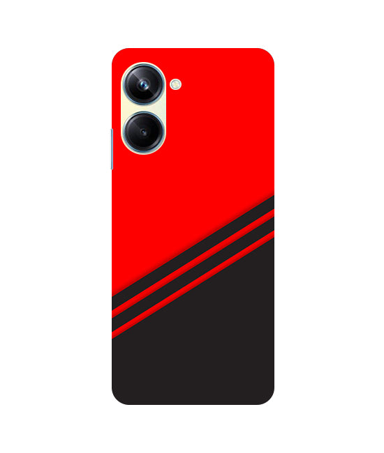 abstract red-black design flat line Back Cover For  Realme 10 Pro 5G