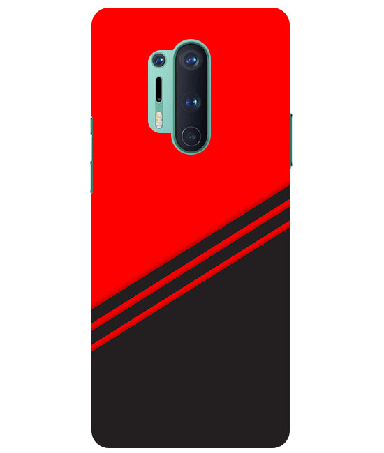 abstract red-black design flat line Back Cover For  OnePlus 8 Pro