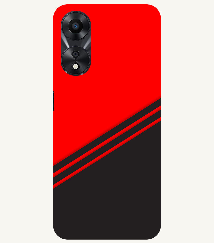 abstract red-black design flat line Back Cover For  Oppo A78 5G