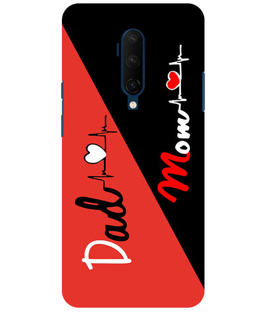 Mom Dad 1 Love quotes Back Cover For  Oneplus 7T Pro