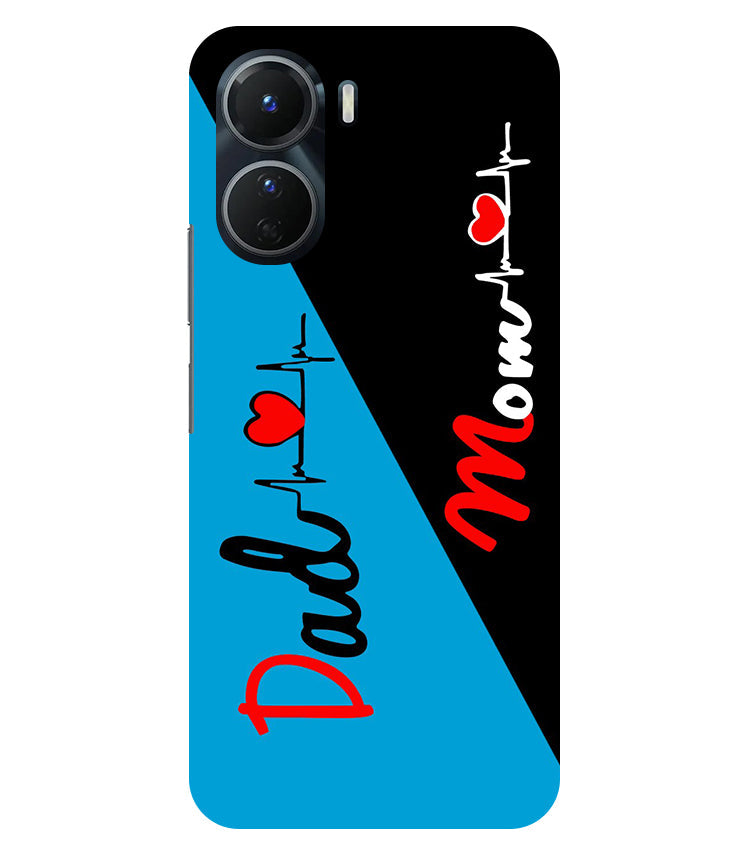 Mom Dad 2 Love quotes Back Cover For  Vivo T2X 5G/Y56 5G