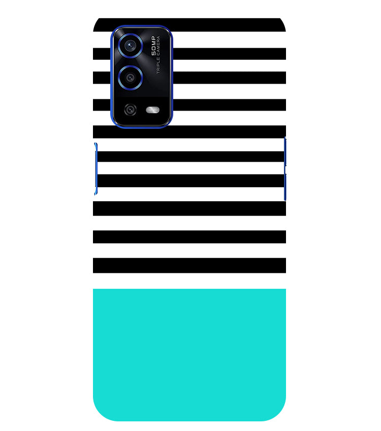 Horizontal  Multicolor Stripes Back Cover For  Oppo A16