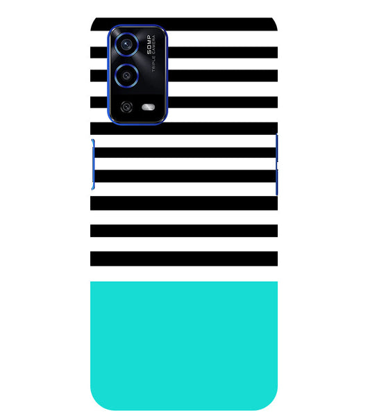 Horizontal  Multicolor Stripes Back Cover For  Oppo A16