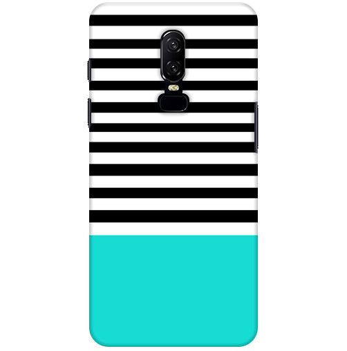 Horizontal  Multicolor Stripes Back Cover For  Oneplus 6