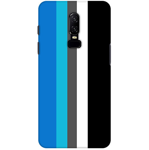 Vertical Multicolor  Stripes Back Cover For  Oneplus 6