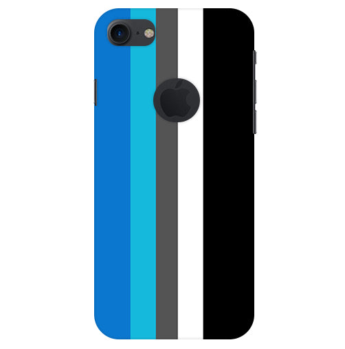 Vertical Multicolor  Stripes Back Cover For  Apple Iphone 7 Logocut