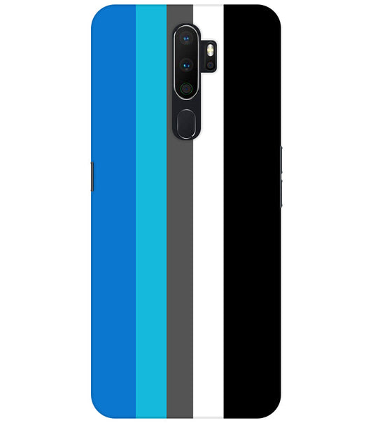 Vertical Multicolor  Stripes Back Cover For  Oppo A5 2020