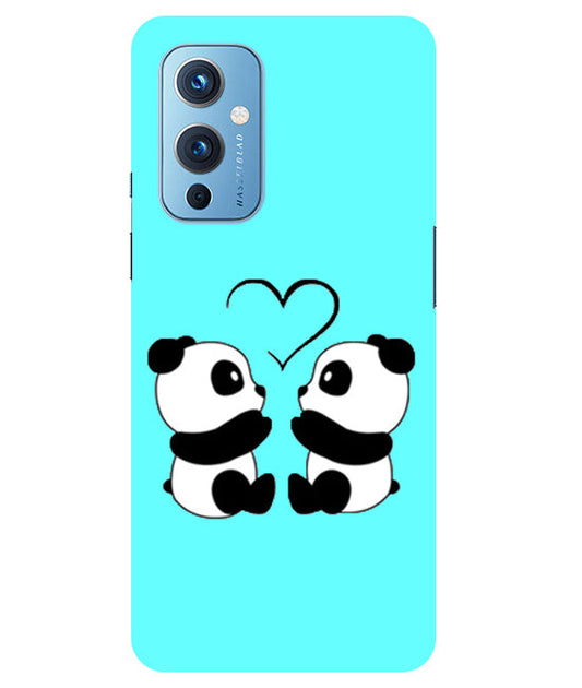 Two Panda With heart Printed Back Cover For Oneplus 9