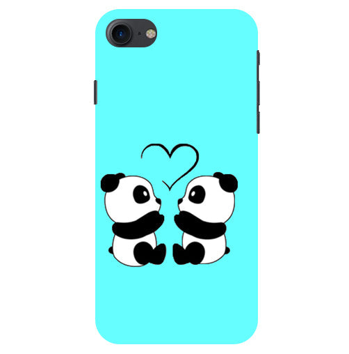 Two Panda With heart Printed Back Cover For Apple Iphone 8