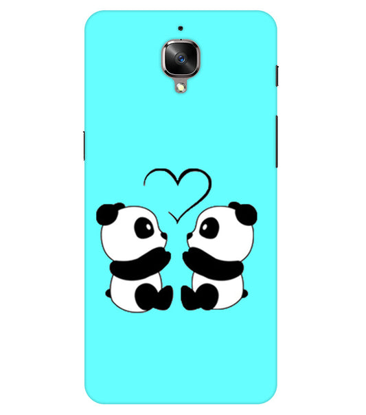 Two Panda With heart Printed Back Cover For Oneplus 3/3T