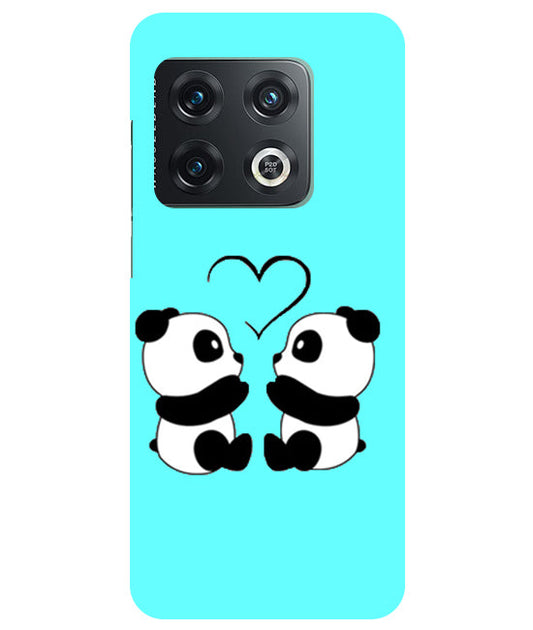 Two Panda With heart Printed Back Cover For Oneplus 10 Pro 5G