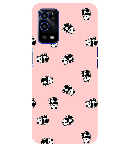 Cuties Panda Printed Back Cover For  Oppo A55