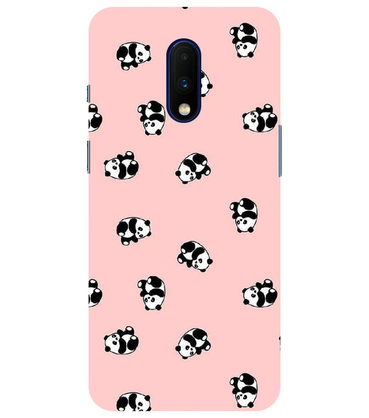 Cuties Panda Printed Back Cover For  Oneplus 7