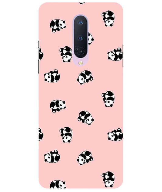 Cuties Panda Printed Back Cover For  Oneplus 8