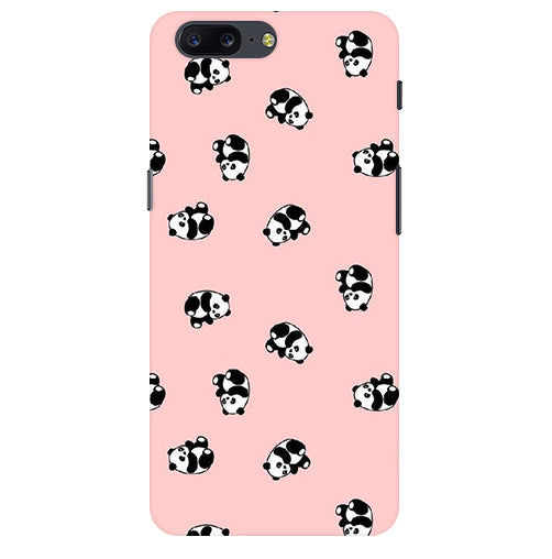 Cuties Panda Printed Back Cover For  Oneplus 5