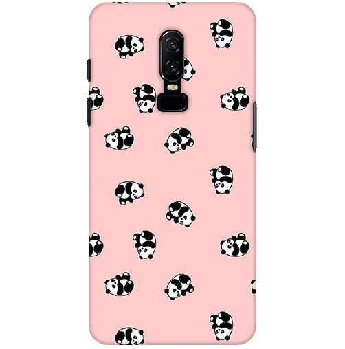 Cuties Panda Printed Back Cover For  Oneplus 6