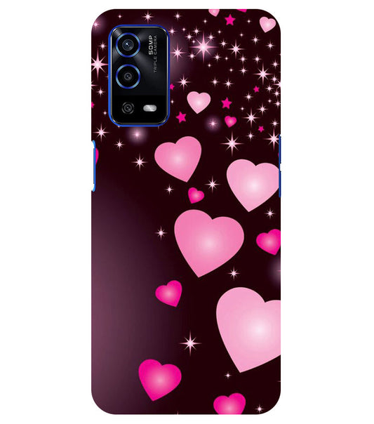 Heart Design Printed Back Cover For Oppo A53S 5G