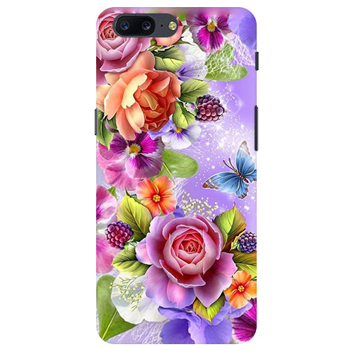 Flower Pattern Design Back Cover For  Oneplus 5