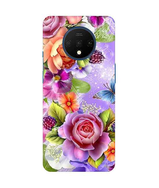 Flower Pattern Design Back Cover For  Oneplus 7T