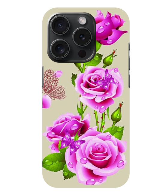 Flower Pattern 1 Design Back Cover For  Apple Iphone 15 Pro