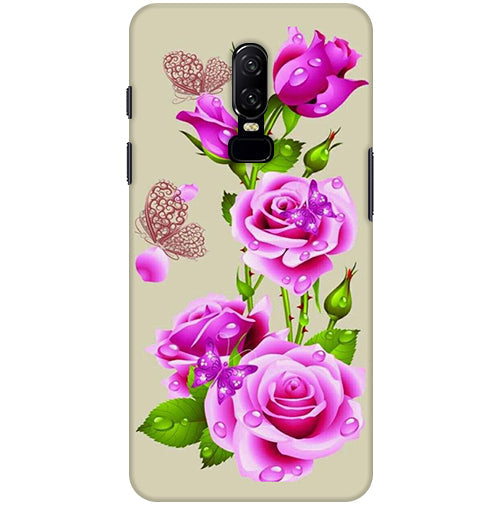 Flower Pattern 1 Design Back Cover For  Oneplus 6