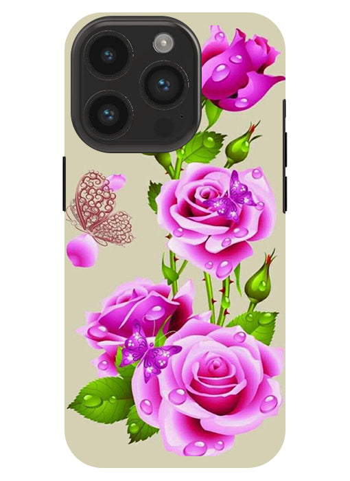 Flower Pattern 1 Design Back Cover For  Apple Iphone 14 Pro