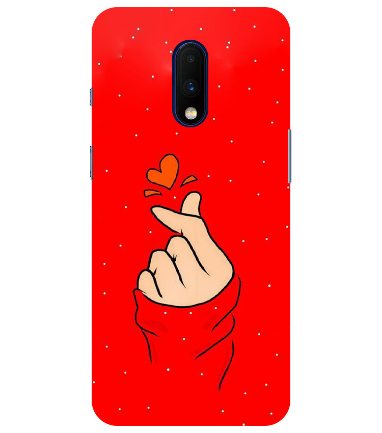 Finger Heart Back Cover For  Oneplus 7