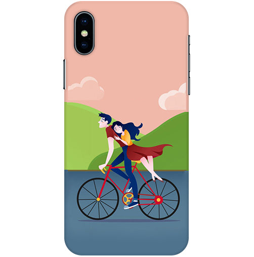 Cycling Couple Back Cover For  Apple Iphone Xs