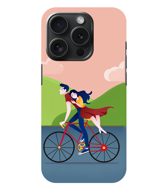 Cycling Couple Back Cover For  Apple Iphone 15 Pro Max
