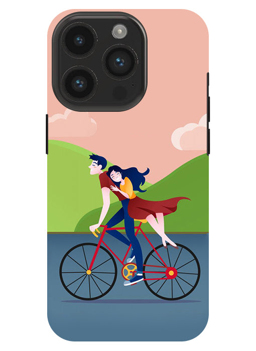 Cycling Couple Back Cover For  Apple Iphone 14 Pro