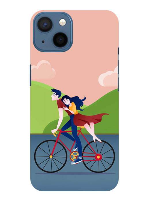 Cycling Couple Back Cover For  Apple Iphone 15 Plus