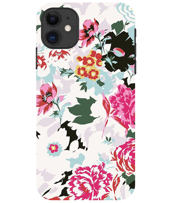 Flower Printed Pattern Back Cover For  Apple Iphone 11