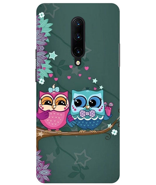 Heart Owl Design Back Cover For OnePlus 7 Pro