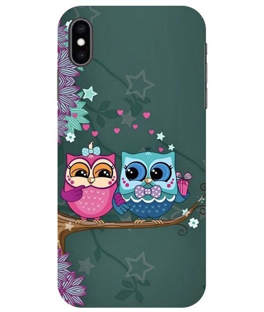 Heart Owl Design Back Cover For Apple Iphone Xs