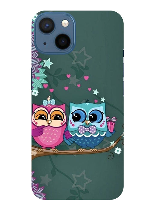 Heart Owl Design Back Cover For Apple Iphone 13 Mini